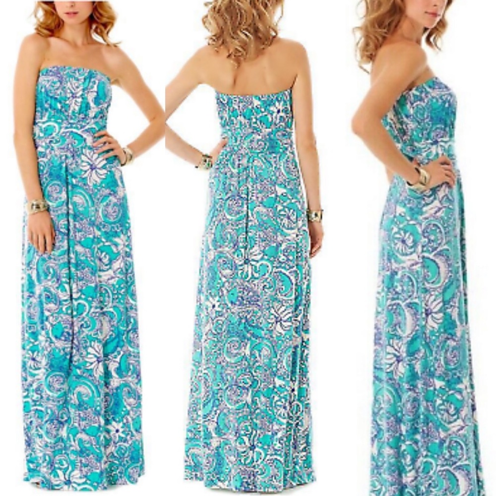 LILLY PULITZER HOLBROOK STRAPLESS MAXI DRESS